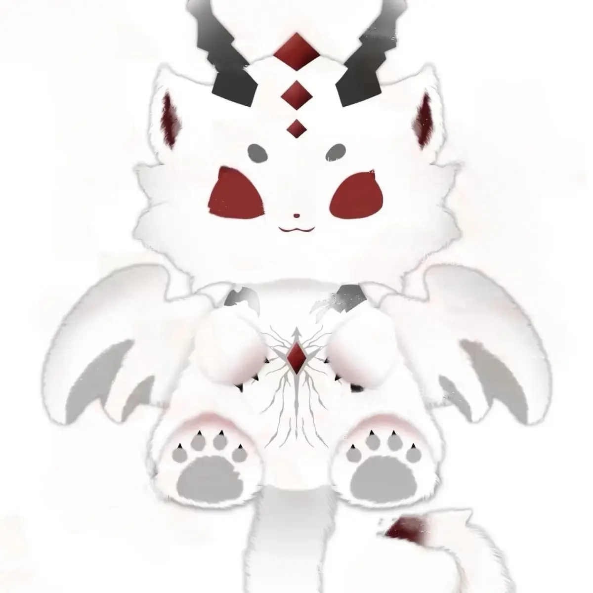 Muñecas de 30cm de Anime Love and Deepspace, dragón Sylus, Cosplay, cuerpo de Animal de peluche, muñeca de algodón, juguetes de marionetas Maumet de dibujos animados, regalo de cola de ala