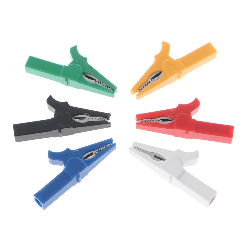 6PCS Heavy Duty Alligator Clips Full Insulated Safe Crocodile Clips with 4mm Banana Jack Socket for electrical Test