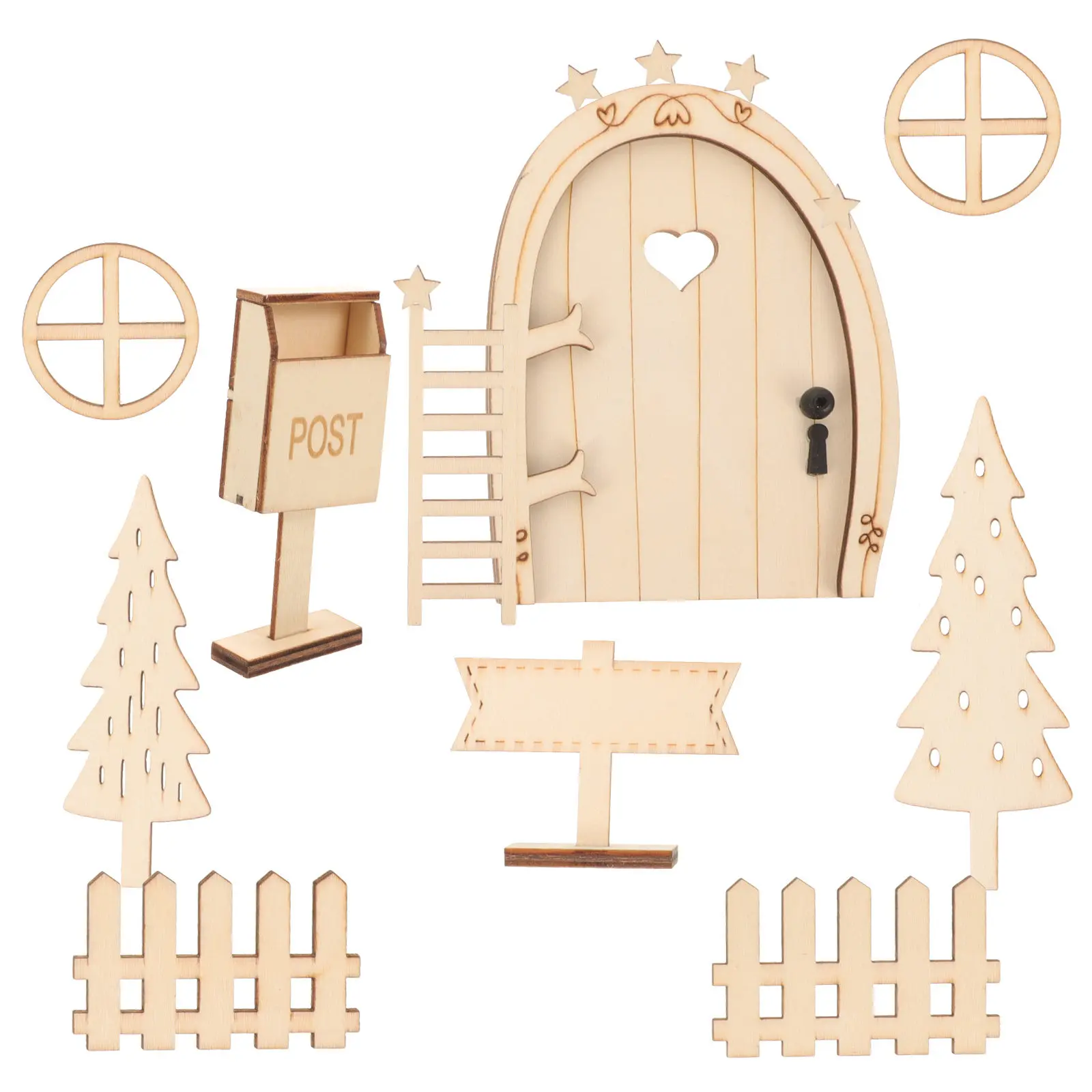 

1Set Miniature Christmas Fairy Door Ornament Kit Miniature House Xmas Decoration Scene Layout Prop Home Decorative Accessory