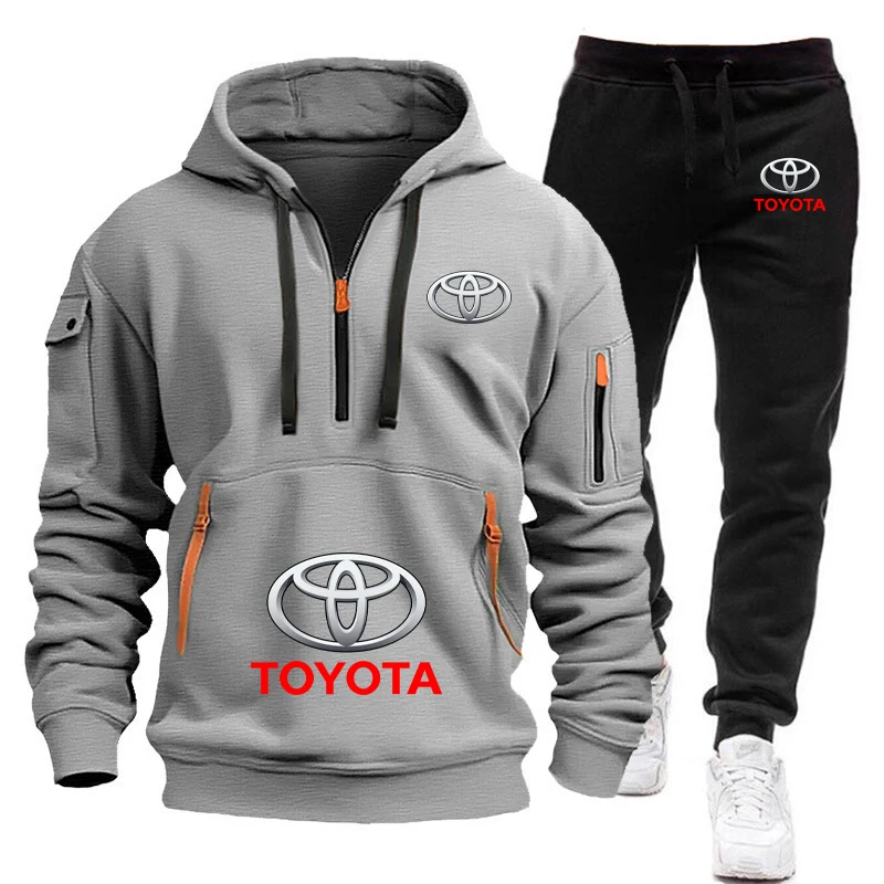 سويت شيرت رجالي بقلنسوة 2025 نمط تويوتا سباق سترة مخصصة رياضية للياقة البدنية بدلة ترفيهية مجموعة الخريف والشتاء #4