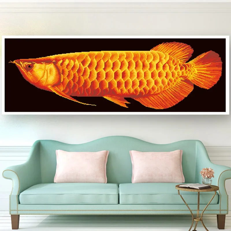 Golden Arowana 5D Diamond Painting DIY Full Diamond Art Embroidery Restaurant Office Home Decoration Diamond Cross Stitch Kits