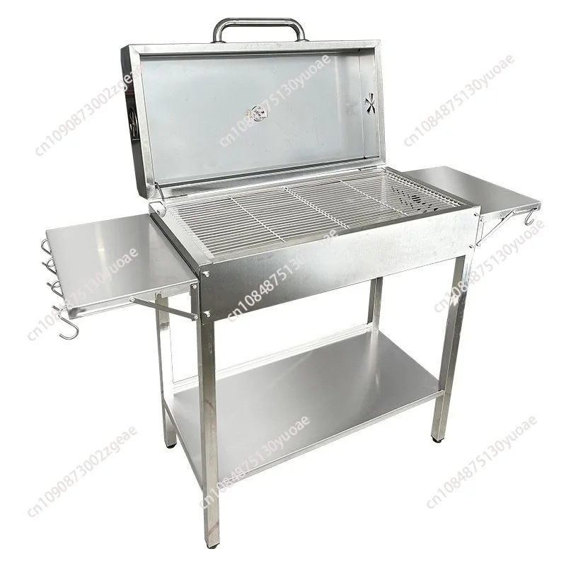 Estufa de barbacoa portátil que ajusta la altura, plegable, de acero inoxidable, para exteriores, interior, español, argentino
