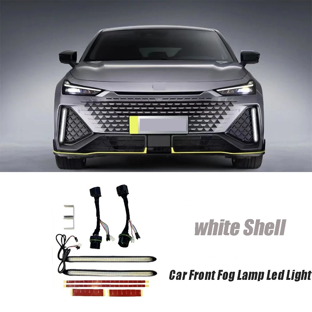 For Changan UNI-V UNIV 2023 2024 Car Front Fog Lamp Led Light Decoration Protector Moulding daytime Replacement Accessories