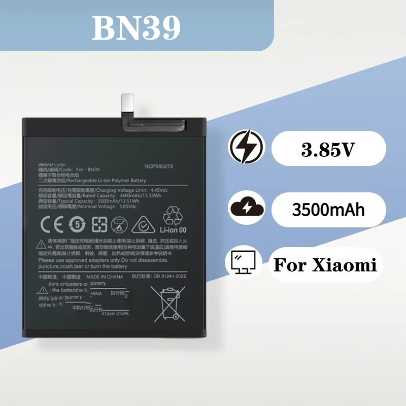 Durable 3500mAh 3.85V Battery for Xiaomi Play Mi Play Reliable Large Capacity Mobile Phone Electric Board