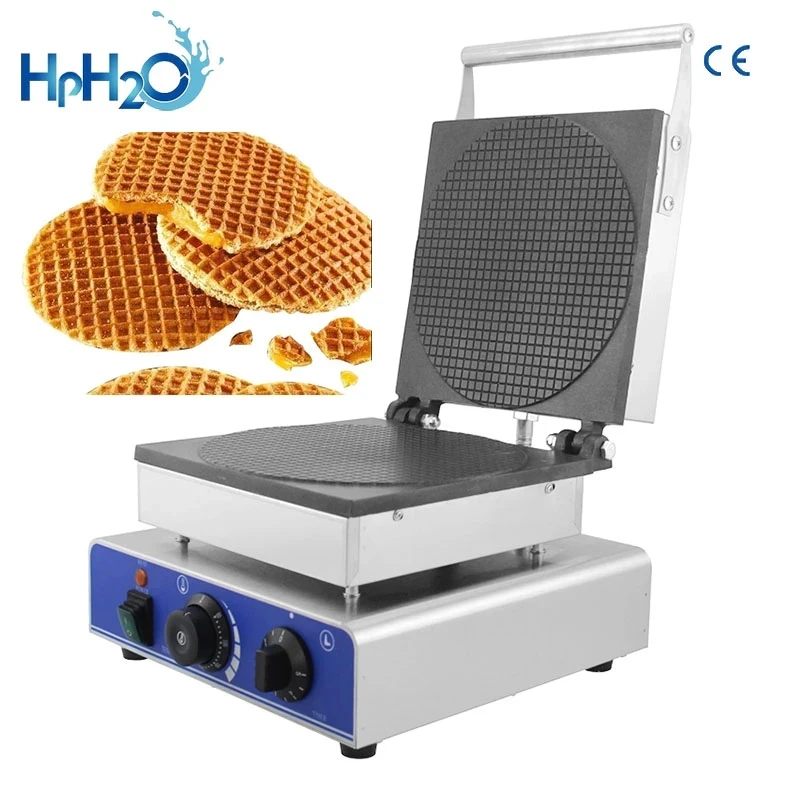 Commercial Electric Crispy Egg Roll Maker Stainless Steel Ice Cream Cone Machine Plate waffle machine Dutch stroopwafel waffle m