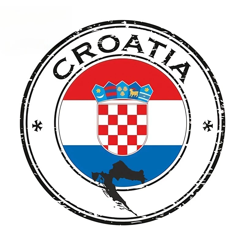 Vintage Croatia Historical Heraldry Coat Of Arms Waterproof Car Sticker Retro Checkerboard Pattern Vinyl Decal