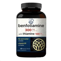 Phenylthiamine 300 milligrams containing 60 vegetarian capsules of thiamine - essential vitamin B1 Phenylthiamine supplement