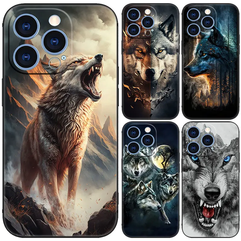 Angry Snow Wolf Black Phone Case For Honor 200 90 Lite X7B X6 X8B X6A X6S X7A X8A X9A X9B X5 Plus 70 20Pro 10Lite Cartoon Cover