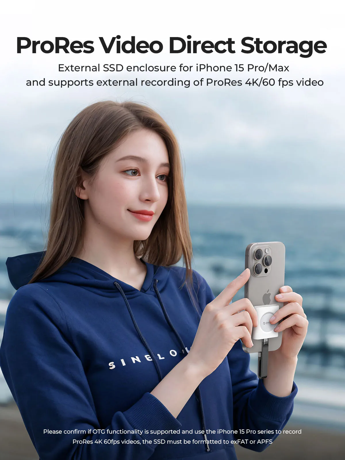 ORICO M.2 2230 NVMe SSD الضميمة USB C 3.2 Gen 2 Type-C 10Gbps إلى NVMe PCI-E محول ألومنيوم خارجي لجهاز iPhone15/16 Pro iPad