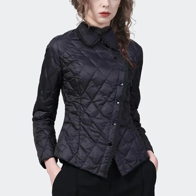 Women Parkas Short High-quality Elegant Thin Slim Waist Casual Down Cotton Jackets Coat New Autumn Female Parka Outwear