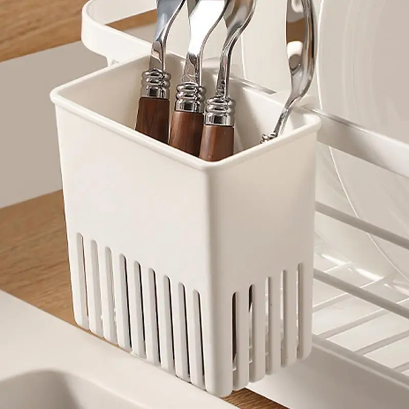 Silverware Drying Basket Wall Hanging Kitchen Utensil Holder Plastic Tableware Organizer Cutlery Drainer for Spoons Chopsticks