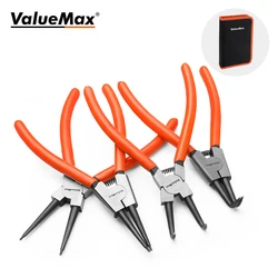 ValueMax 4PC Snap Ring Pliers Set Internal External Pliers Retaining Ring Plier 165MM Circlip Pliers Hand Tools With Bag