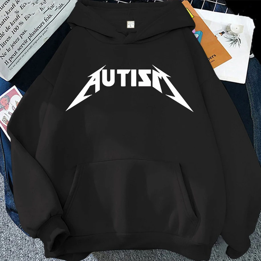 

Autism Metal Rock Meme Hoodies Men Women Fashion Hip Hop Long Sleeves Oversized Winter Hoodies Sports Casual Couple's Hoodies
