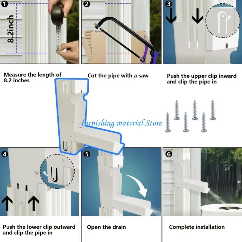 Y5GD Upgrades Rusts Proof Metal Rainwater Diverters System Optimizes for 3x4 Drainpipes