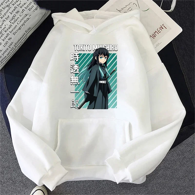 Hoodies for Men and Women Japanese Anime Demon Slayer Harajuku Muichiro Tokito Graphic Print Sweatshirt Casual Pullover