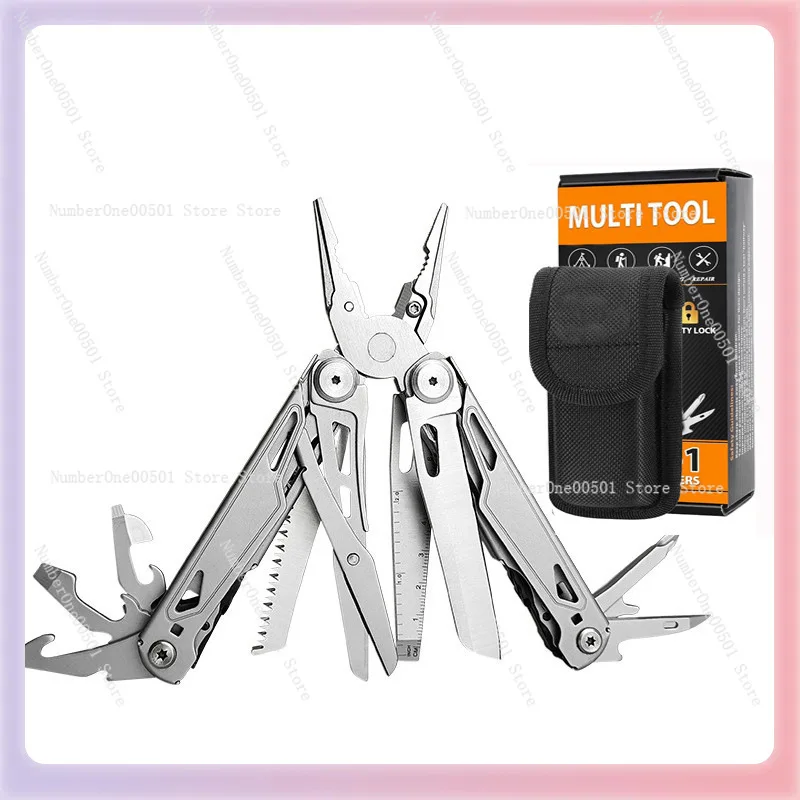 

28 in 1 Steel Folding Multitool Pliers EDC Survival Gear for Camping Outdoor Emergency Tactical Kit