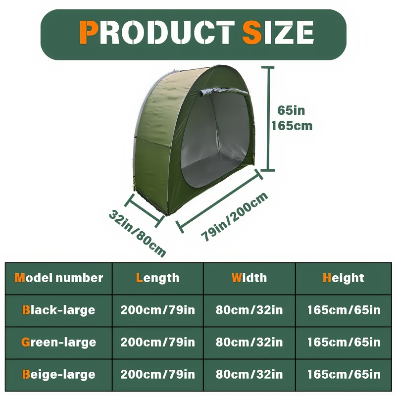 1 Pack Bike Shed Tent, Large Capacity Storage Garage for Bikes, Sturdy Shelter for Patio Family Use.