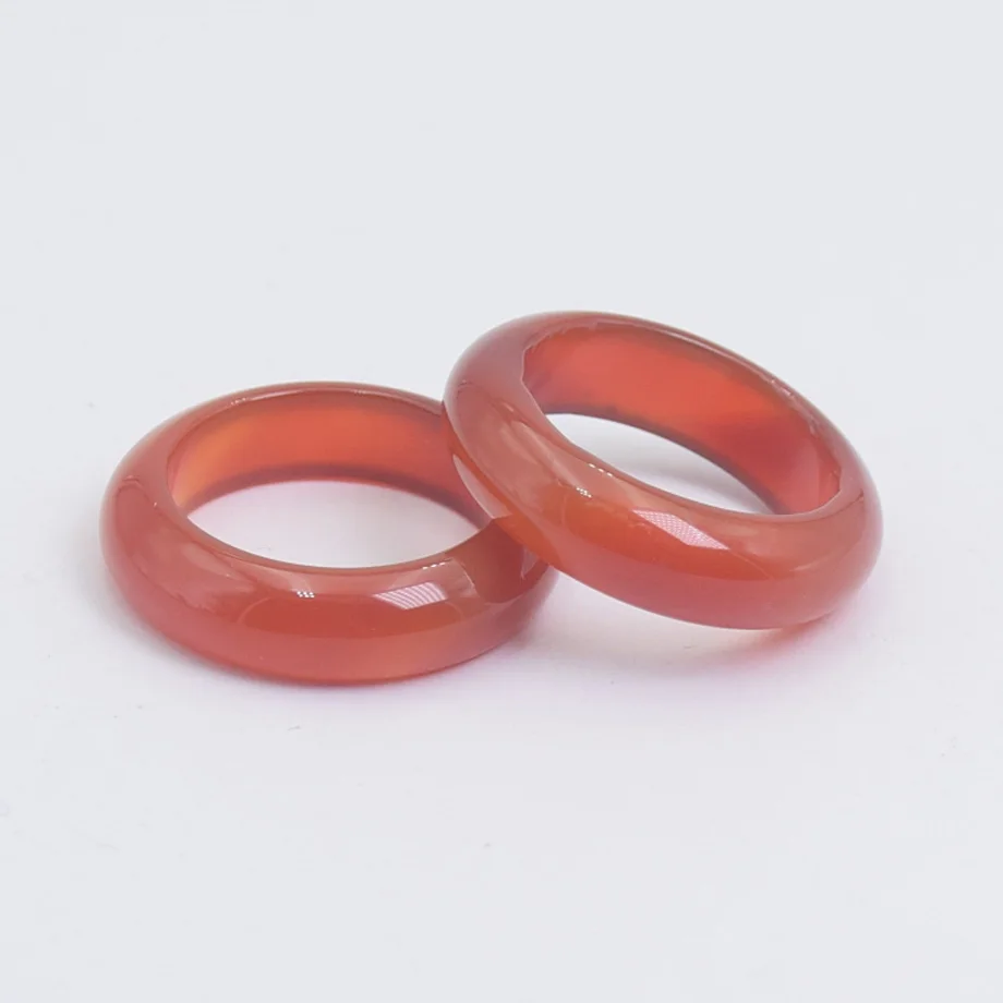 Simple Healing Crystal Band Rings Natural Stone Quartz Agates Jaspers Dainty Finger Solid Ring Women Fashion Minimalist Jewelry view 3