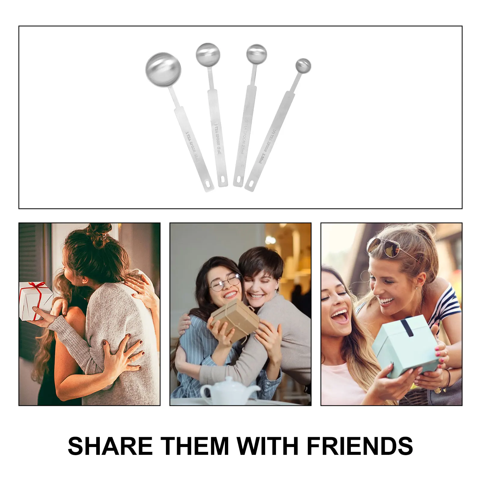

4pcs Measuring Stainless Steel Coffee Tea Flour Creamer Kitchen Baking Tool Easy Measuring Spoon Clean AntiRust