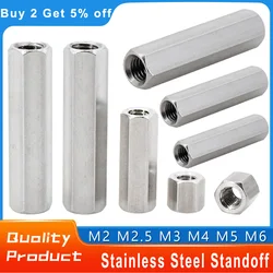 M2 M2.5 M3 M4 M5 M6 Hex Column Pillars 304 Stainless Steel Motherboard Standoffs Female Board Rack Spacing Screw Bolts Spacer