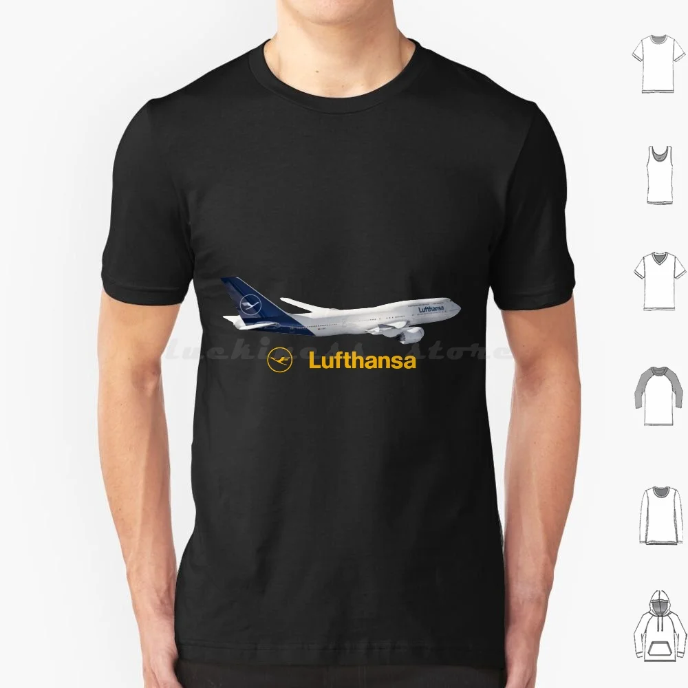 Lufthansa Boeing B747 Airplane T Shirt Big Size 100% Cotton Lufthansa Boeing B747 Airplane Plane Airways Aviation Flying Fly