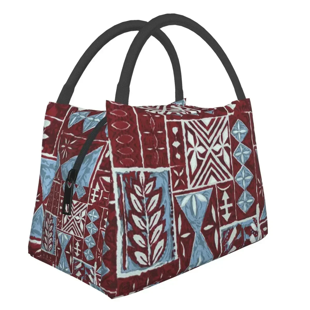 Bolsas de almuerzo térmicas con aislamiento térmico para hombres y mujeres, bolsa de tela con Tapa Hawaiana para Picnic, bolsa enfriadora de alimentos frescos