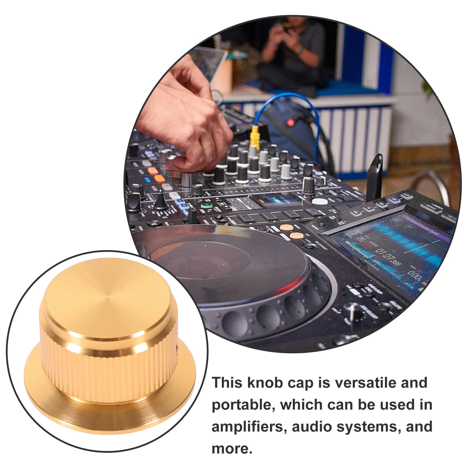 غطاء مقبض التحكم في مستوى الصوت من سبائك الألومنيوم لأنظمة الصوت المضخم، غطاء مقبض بديل معدني أنيق سهل التركيب #2