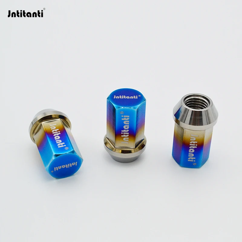 Jntitanti Gr.5 titanium screw10.9 Grade cone seat wheel nut titanium nuts M12*1.25*35mm for Nissan,Greatwall,Geely,Subaru,Suzuki