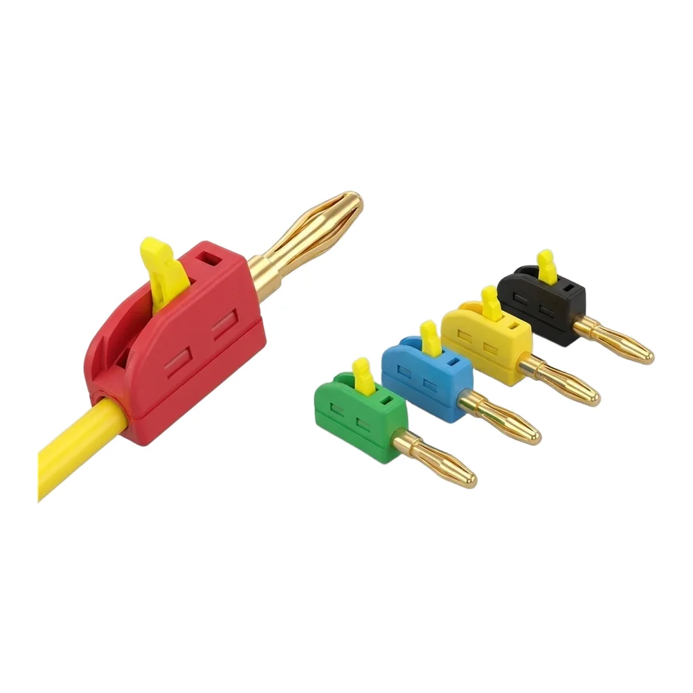 10pcs 4mm Gold Plated Quick Connect Audio Speaker Wire Terminals Solderless Press Fit Binding Posts For Home Theater