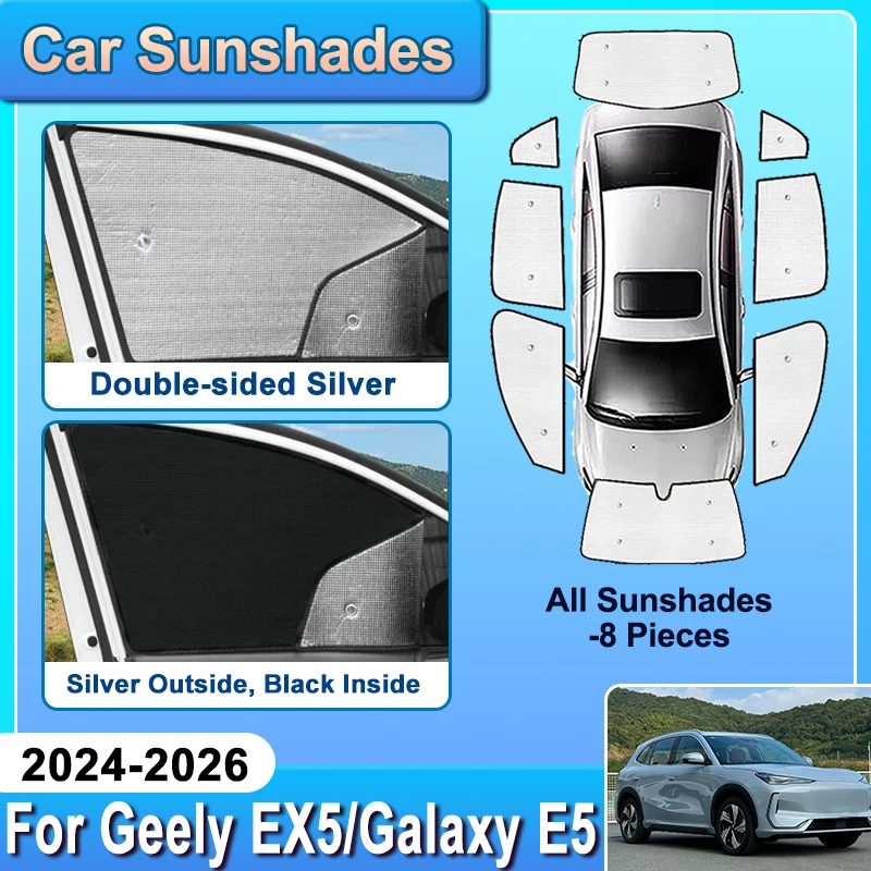 

For Geely EX5 Accessories 2026 2024 2025 Galaxy E5 E245 Car Window Sunshade UV Protection Winscreen Folding Sun Visor Accesorios