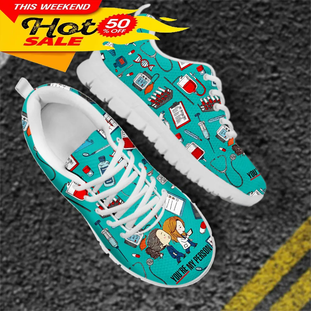 Grey's Anatomy You're My Person Brand Desing Women Mesh Sneakers Casual Mesh Medical Nurse Shoes Flats Zapatos Mujer