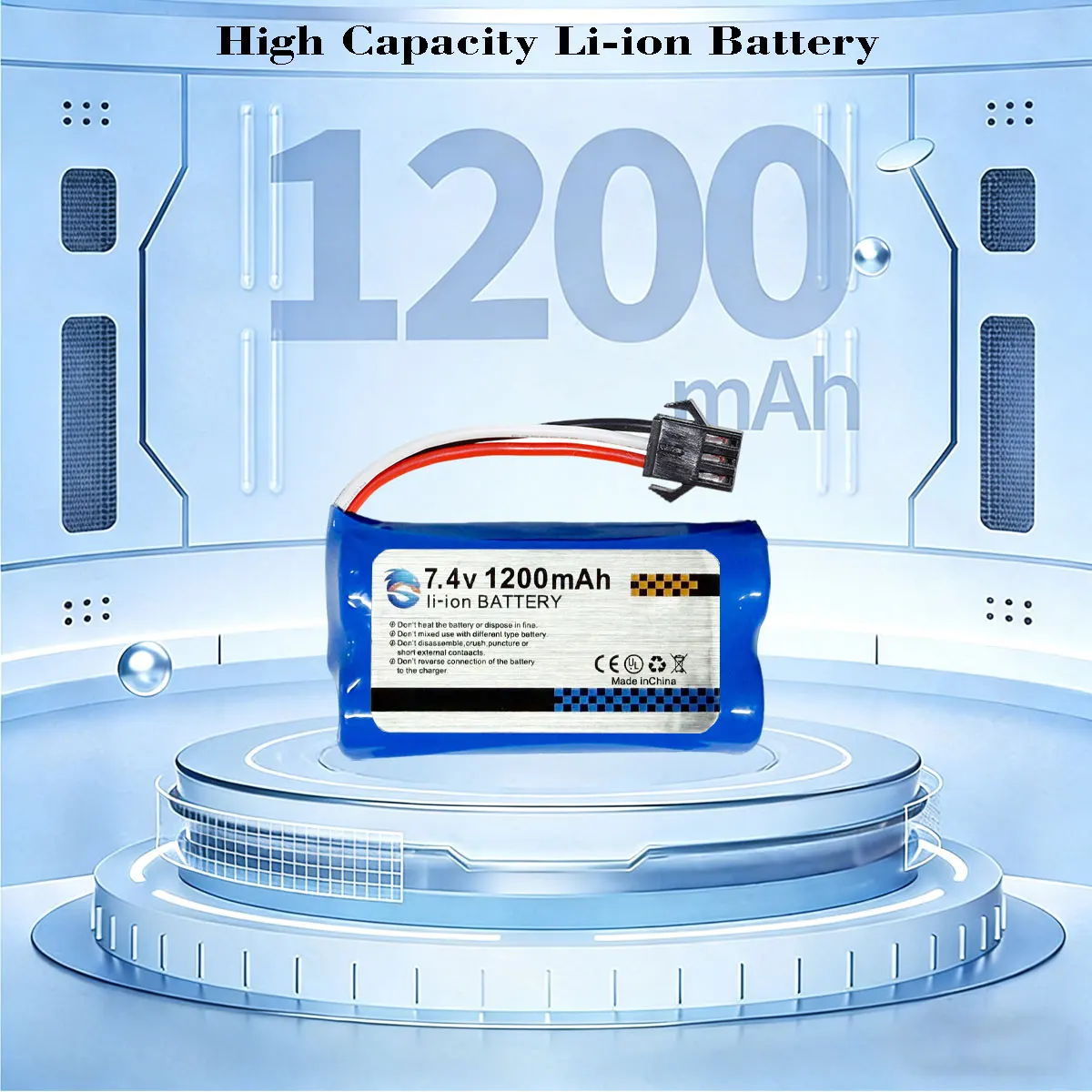 Skymaker 2S Li-Ion Battery 7.4V 1200mAh 10C SM3P Plug Rechargeable for LDRC LD1899 LD1801 02 03 LD1804 MN82 RC Car Upgrade Parts view 3