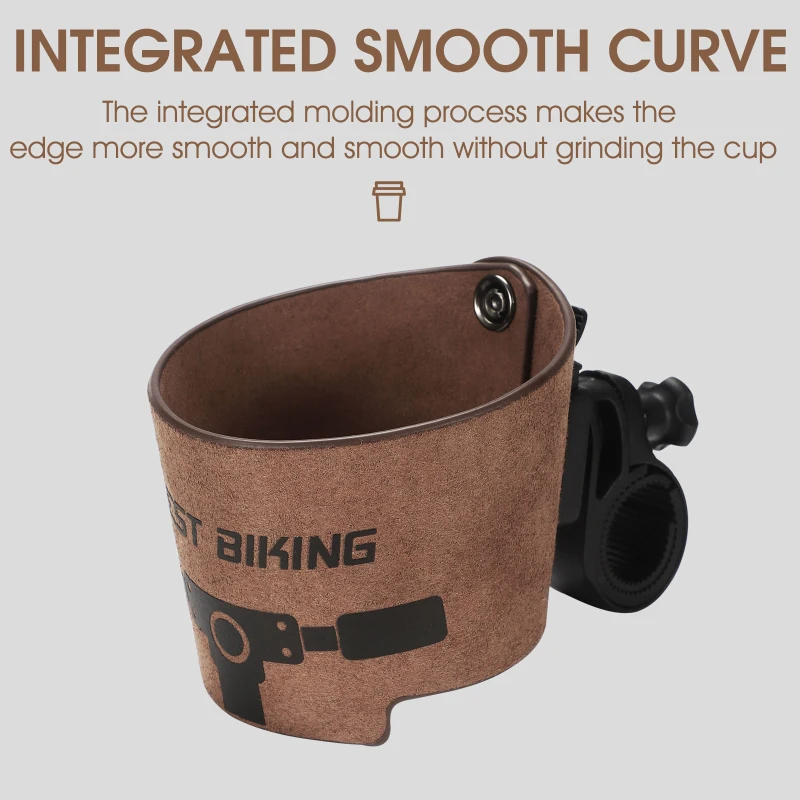 WEST BIKING Portabicchieri da caffè vintage Scooter portatile Staffa per tazza da tè Porta bottiglia d\'acqua marrone Accessori da ciclismo girevoli