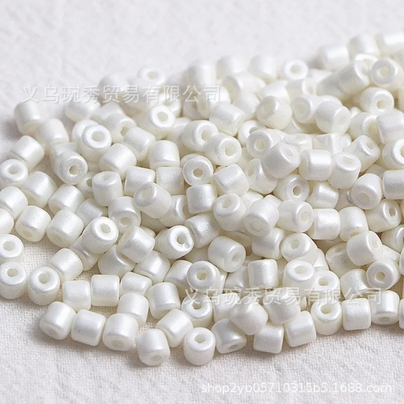 High quality pearl powder Realcolor 5mm bucket bead glass rice bead handmade DIY loose bead bracelet necklace accessory material