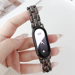 Xiaomi Mi Band 8/9/10 용 슬림 메탈 밴드 여성용 남성용 조절 가능한 Dressy 시계 스트랩 교체 용 손목 밴드 Mi Band 8