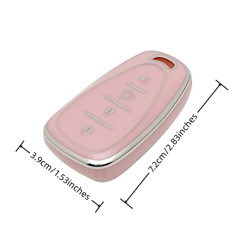 Key Fob Cover for Chevrolet Chevy Malibu Equinox Traverse Camaro Cruze Blazer 4 Buttons Smart Key Keychain