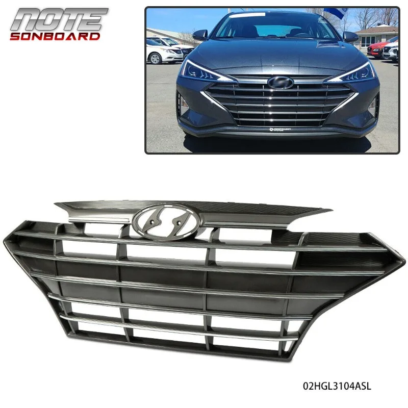 

Fit For 2019 2020 Hyundai Elantra Front Upper Bumper Grille Chrome Trim United States