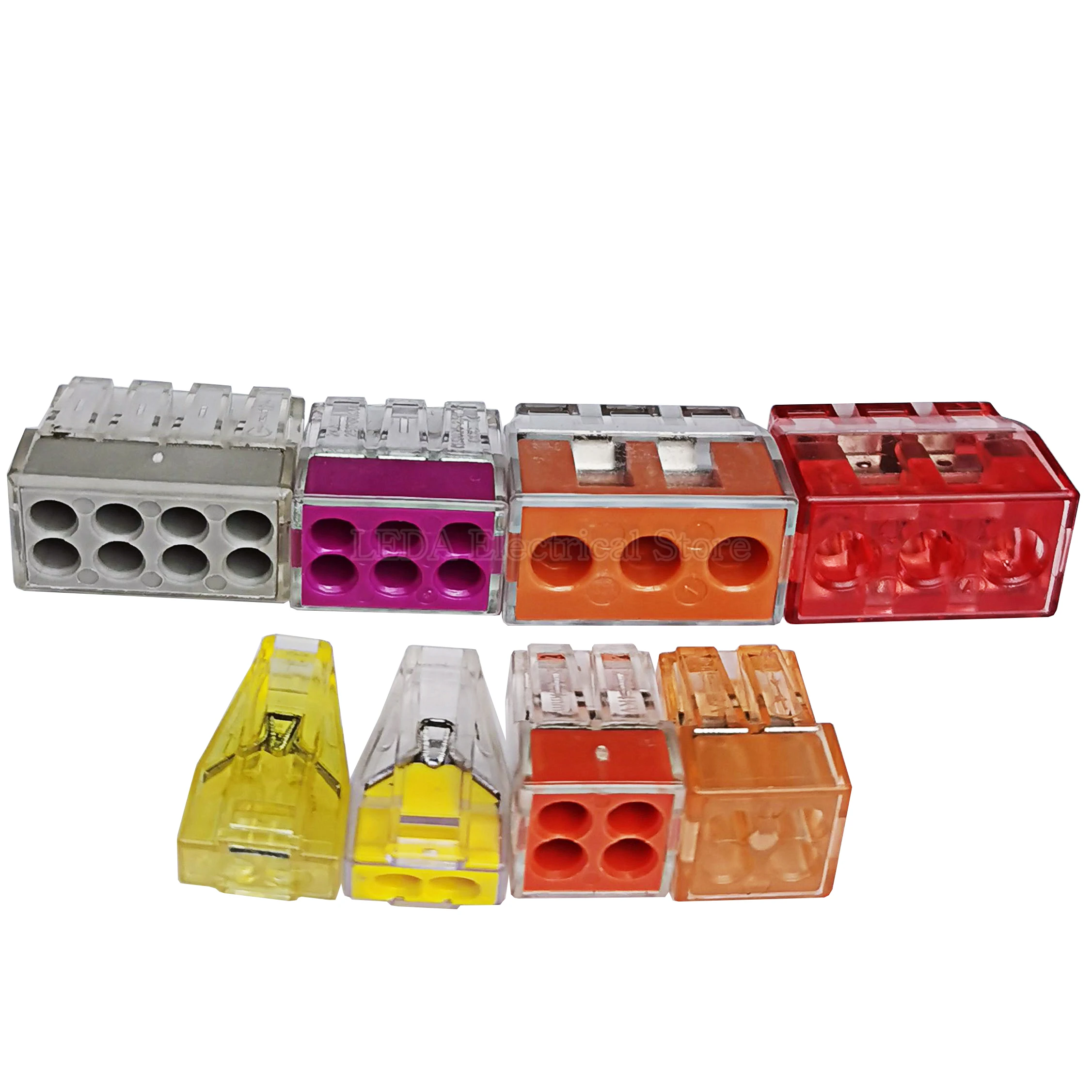 5pcs PQ-102 PQ-104 PQ-106 PQ-103D PQ-108 Universal Compact Wire Wiring Connector Conductor Terminal Block Lever