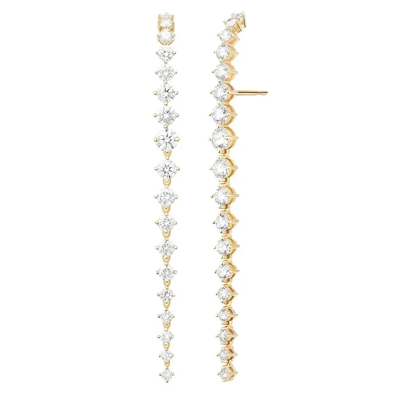 Dangle Tassel Tennis Chain Drop Earring Prong Set 5A Cubic Zirconia Sparking Bling Wedding Elegance Women Jewelry