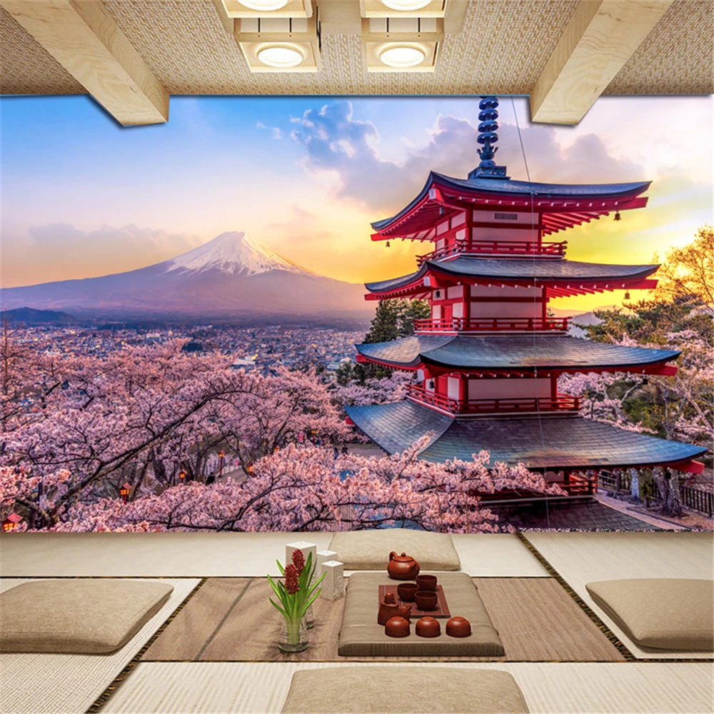 custom Pink cherry tree TV Background Photo wall paper Bathroom Wallpaper for Living Room Decor mural 3D wall Painting Stickers