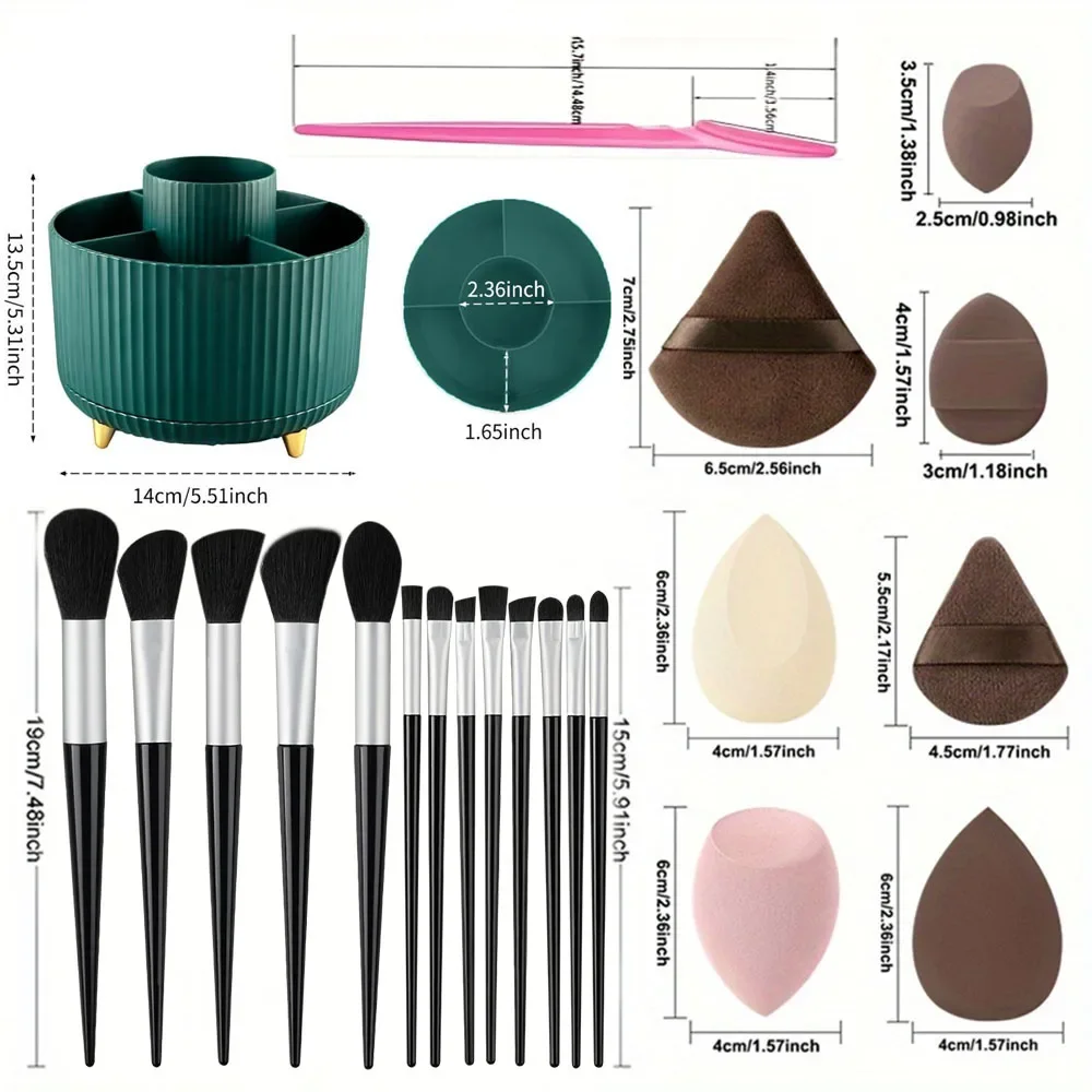 Juego de brochas de maquillaje profesionales para mujer, 14-29 Uds., suave y esponjoso, corrector de manchas, mezcla cosmética de ojos, Kit de herramientas de maquillaje