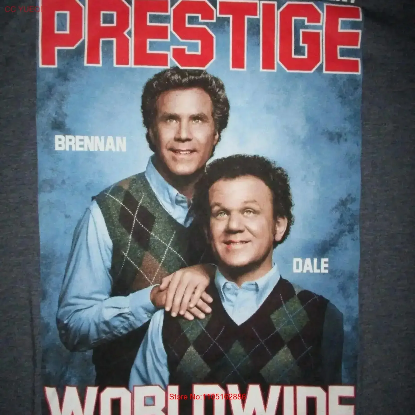 STEP BROTHERS PRESTIGE WORLDWIDE FAMILY PHOTO SHIRT John C Reilly Will Ferrell M vintage Washed Stylish designer clothes