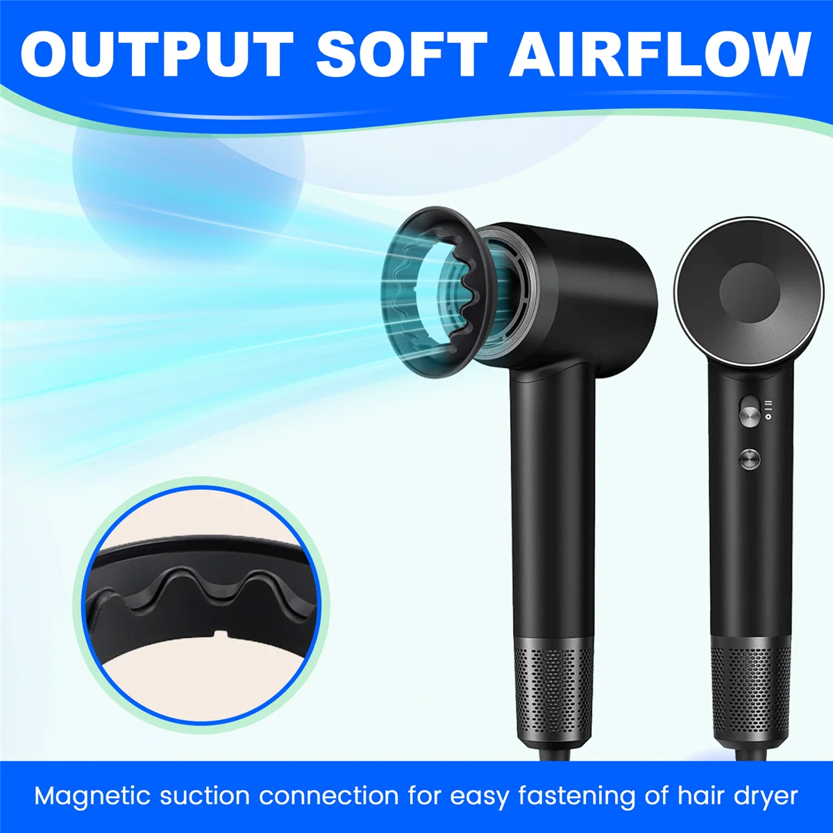 AT17 для фен Laifen, аксессуары для ветрозащитного капюшона LF03/SE Laifen, мягкий мундштук для укладки волос, аксессуары для насадки для завивки волос