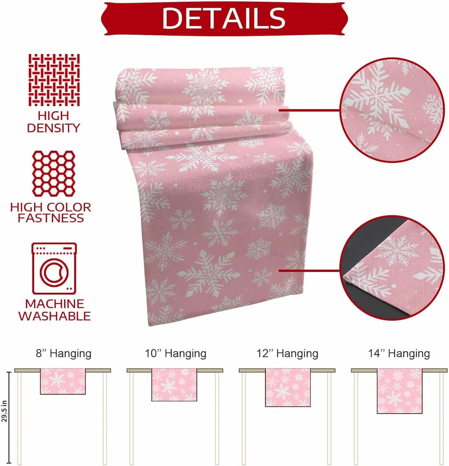 عيد الميلاد الثلج الكتان الجدول العدائين عطلة حزب زينة الشتاء عطلة طاولة طعام العدائين زينة عيد الميلاد #6