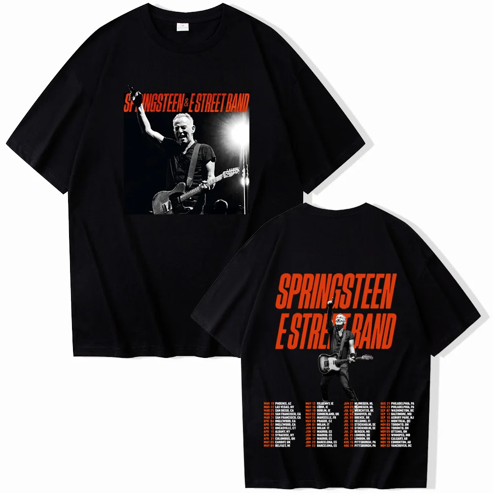 Bruce Springsteen and E Street 2024 Tour T-Shirts Harajuku O-Neck Short Sleeve Man Woman Shirts Fans Gift