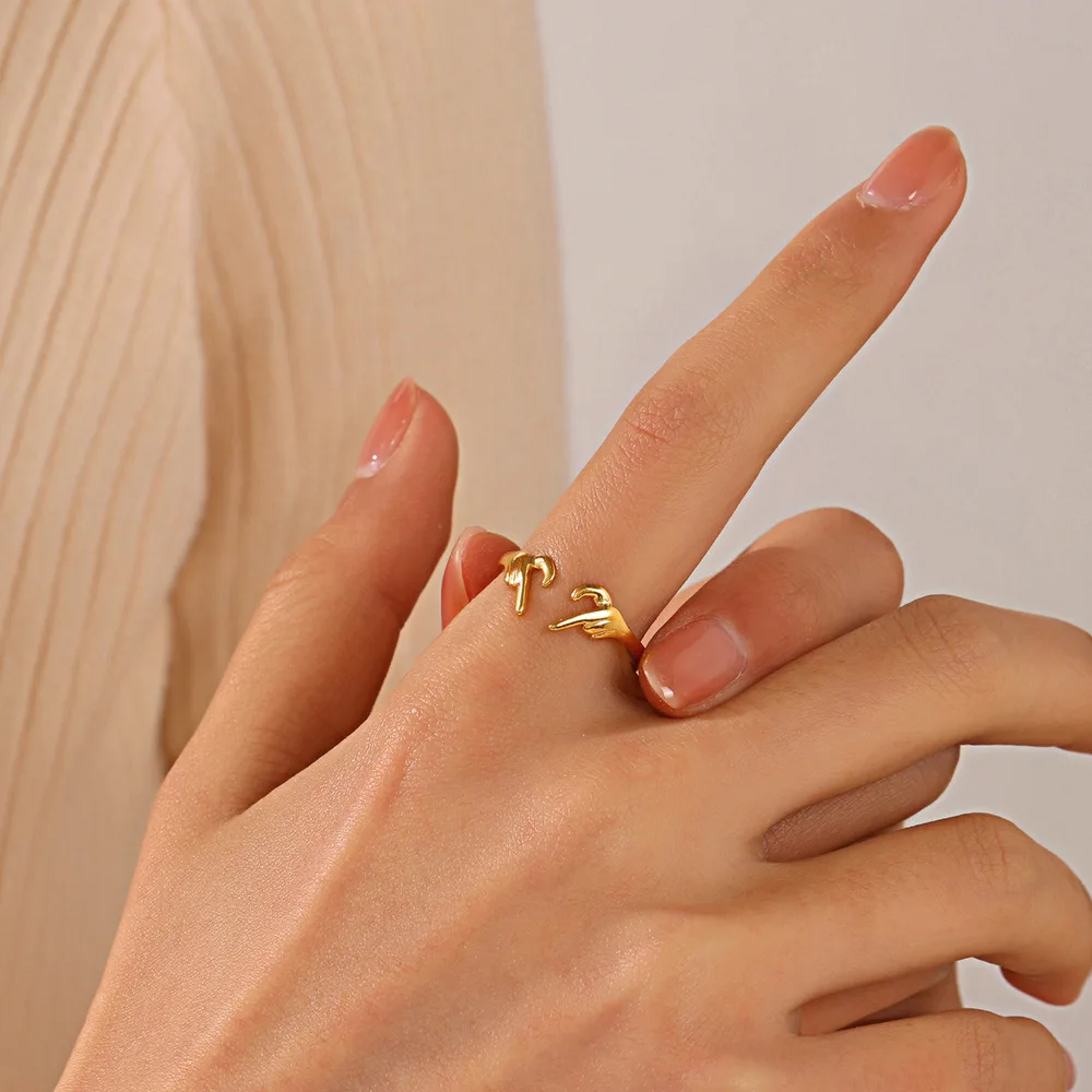 Heart Rings Titanium Stainless Steel Minimalist Adjustable Stackable Ring For Women Trendy Dainty Jewelry Gift For Her