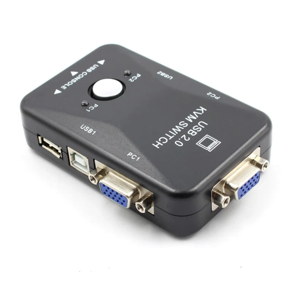 

2 in 1 Out 2 Port VGA KVM Switch VGA KVM USB 2.0 KVM Switch Splitter Flexible Convenient USB 2.0 KVM Switcher