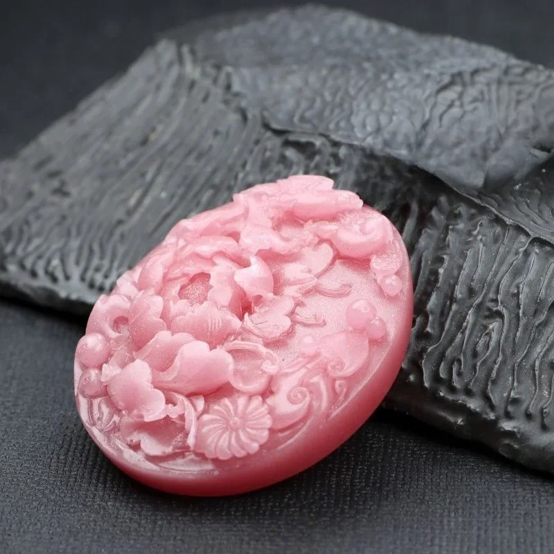 

Pink Phoenix Peony Muse Style Sugis Pendant - Natural Stone, Non-Plated, Bohemian