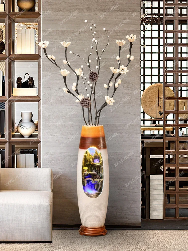 

Loop Make a Fortune as Endless as Flowing Water Decoration Living Room Rockery Fountain TV Cabinet next to Floor Vase