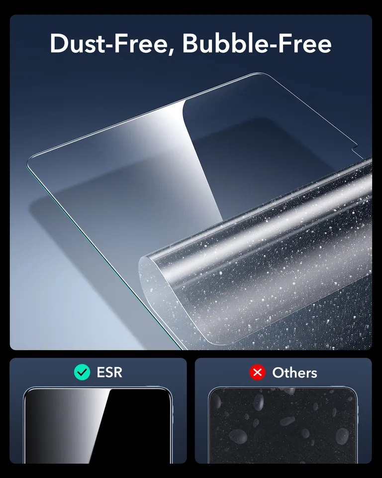 ESR 2 Unidades Protector de Pantalla Armorite para iPad Air 13/11 M4/M3/M2 y iPad 12/11/10 Gen y Pro 11/13 (M5/M4)/12.9 Película de Vidrio Templado 3